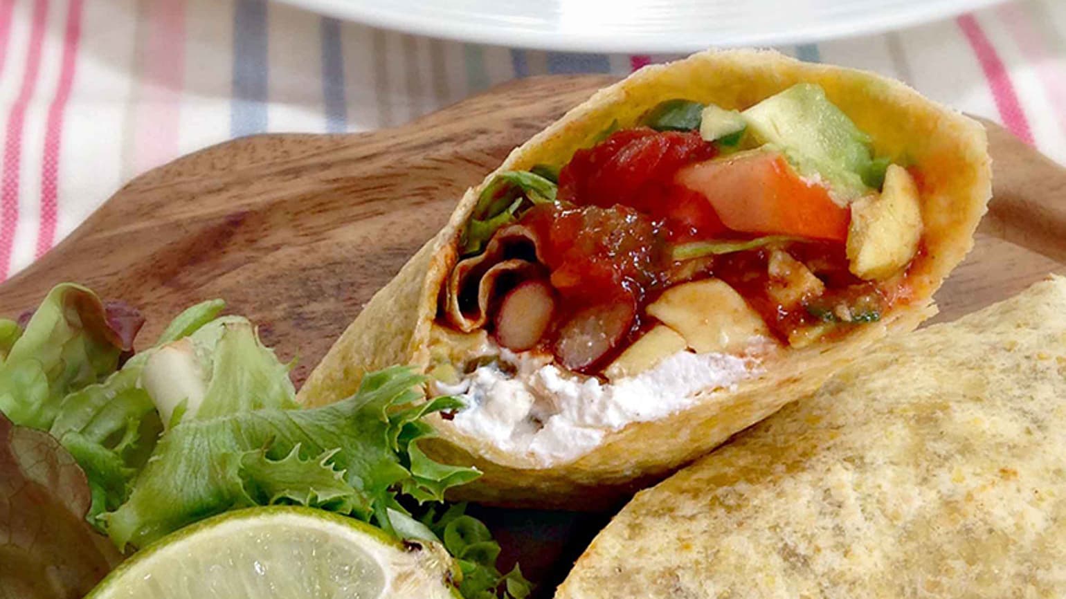 spicy mexican bean wrap